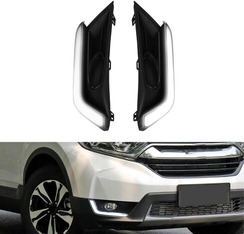 Front Lower Bumper Fog Lamps DRL Driving Light, White LED Daytime Running Light DRL Lamps 2017-2019 Compatible with Honda CR-V CRV, White DRL w/Amber Turn Signal in Saudi Arabia