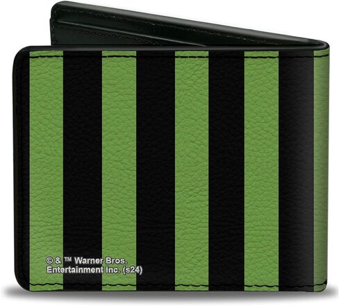 Beetlejuice Wallet, Bifold, Beetlejuice Chibi Characters and Spider Webs Collage Greens, Vegan Leather in Saudi Arabia