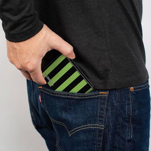 Beetlejuice Wallet, Bifold, Beetlejuice Chibi Characters and Spider Webs Collage Greens, Vegan Leather in Saudi Arabia
