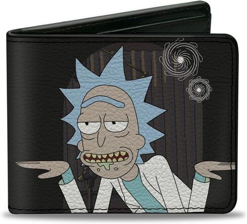 Buckle-Down Rick and Morty Wallet, Bifold, Rick and Morth Rick Get Schwifty Quotes Black White, Vegan Leather in Saudi Arabia