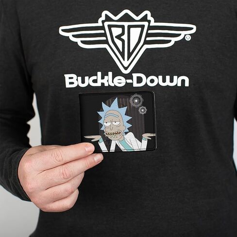 Buckle-Down Rick and Morty Wallet, Bifold, Rick and Morth Rick Get Schwifty Quotes Black White, Vegan Leather in Saudi Arabia