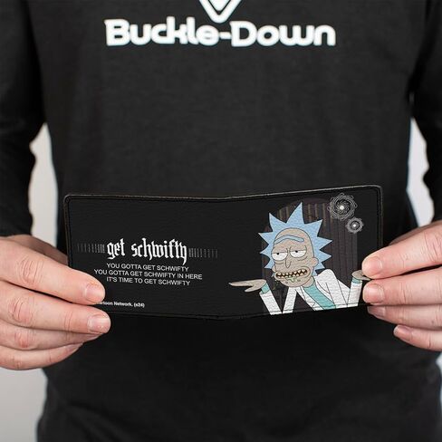 Buckle-Down Rick and Morty Wallet, Bifold, Rick and Morth Rick Get Schwifty Quotes Black White, Vegan Leather in Saudi Arabia