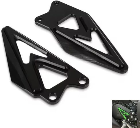 ALmart Motorcycle Rearsets Footpegs Footrests Brake Shift Pedal Guard, Decorative Heel Plate, Fits forKa-wasaki Ninja ZX-6R 2019-2025, Black in Saudi Arabia