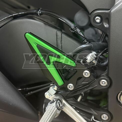 ALmart Motorcycle Rearsets Footpegs Footrests Brake Shift Pedal Guard, Decorative Heel Plate, Fits forKa-wasaki Ninja ZX-6R 2019-2025, Black in Saudi Arabia