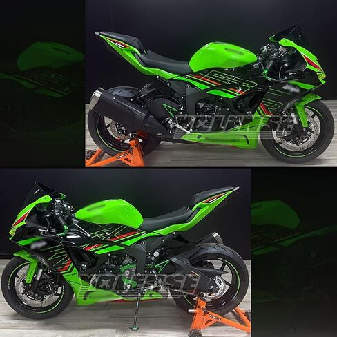 ALmart Motorcycle Rearsets Footpegs Footrests Brake Shift Pedal Guard, Decorative Heel Plate, Fits forKa-wasaki Ninja ZX-6R 2019-2025, Black in Saudi Arabia