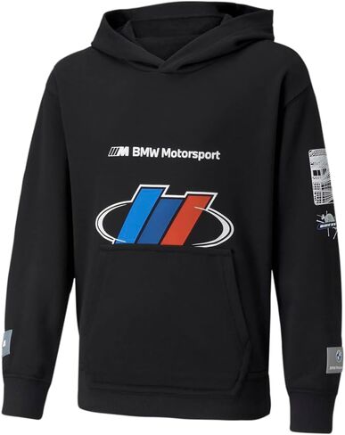 PUMA Kids Boys Bmw Mms Street Hoodie Casual Outerwear Casual Moisture Wicking - Black - Size 6 in Saudi Arabia