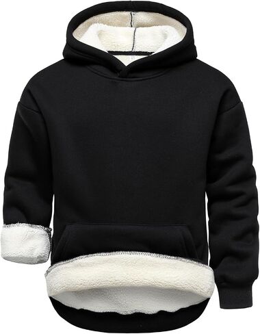 HOOD CREW Boy’s Fleece Pullover Hoodie Long Sleeve Warm Hooded Sweatshirt with Pocket for Kids in Saudi Arabia
