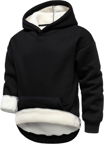 HOOD CREW Boy’s Fleece Pullover Hoodie Long Sleeve Warm Hooded Sweatshirt with Pocket for Kids in Saudi Arabia
