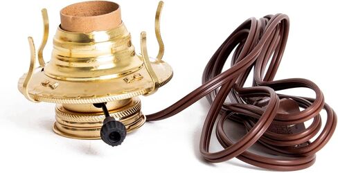 مجموعة Lehman's Oil to Electric Conversion - مجموعة B & P #2 تعمل على تحويل مصباح الزيت لاستخدام الكهرباء ، Goldtone in Kuwait