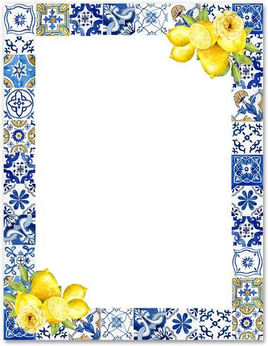 AnyDesign 60 Sheets Baby Shower Stationery Letterhead Paper Woodland Forest Animal Letter Paper Writing Paper Notes for Birthday Invitation Printing, 8.5 x 11 Inch, Single-Sided in Saudi Arabia