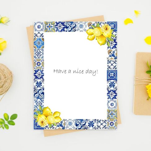 AnyDesign 60 Sheets Baby Shower Stationery Letterhead Paper Woodland Forest Animal Letter Paper Writing Paper Notes for Birthday Invitation Printing, 8.5 x 11 Inch, Single-Sided in Saudi Arabia