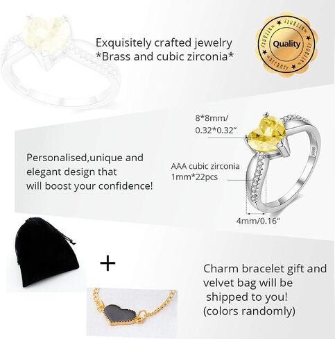 Uloveido White Gold Plated Love Heart Rings Infinity Rings for Women Word with Clic Zirconia Crystals Size 6 7 8 9 Y3051 in Kuwait