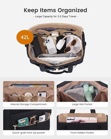 LOVEVOOK Weekender Bags for Women, Wide Open Large Travel Duffle Bag with Shoe Compartment, Carry on Overnight Bags, Hospital Bag for Women Labor Delivery with Wet Pocket in Saudi Arabia