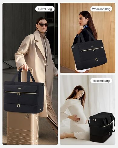 LOVEVOOK Weekender Bags for Women, Wide Open Large Travel Duffle Bag with Shoe Compartment, Carry on Overnight Bags, Hospital Bag for Women Labor Delivery with Wet Pocket in Saudi Arabia
