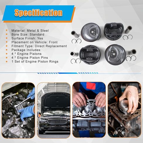 مجموعة مكبس المحرك Sutiable لـ Alpina 2011-2012، لـ Kia Optima Sorento 2.4L 2011-2013، لـ Hyundai Sonata 2011-2013 استبدال OE 23040-2G500 23410-2G500 in Kuwait