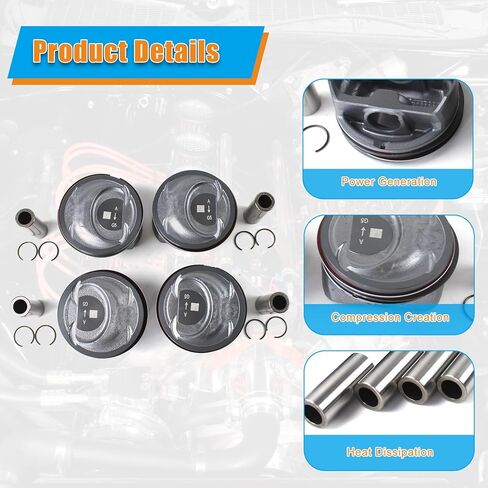 مجموعة مكبس المحرك Sutiable لـ Alpina 2011-2012، لـ Kia Optima Sorento 2.4L 2011-2013، لـ Hyundai Sonata 2011-2013 استبدال OE 23040-2G500 23410-2G500 in Kuwait