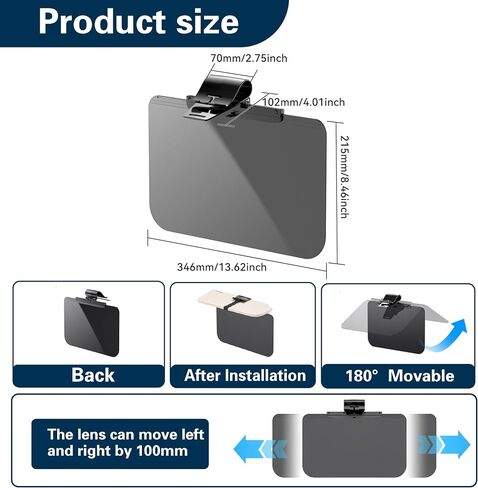 Sun Visor Extender للسيارات ، وشمس Car Sun ، و Universal Anti-Glare Car Sunshade Lesor Extender Sun Blocker ، امتداد كبير الحجم القابل للتعديل للقيادة الآمنة ، حماية UV400 in Kuwait
