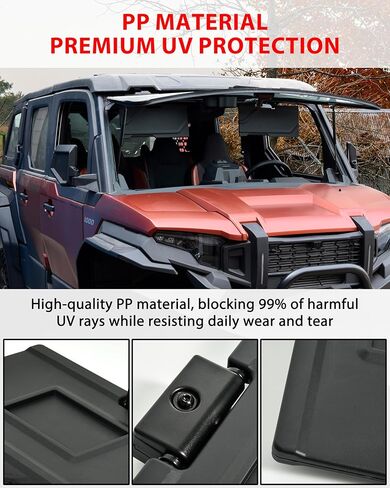 Sautvs Sun Vissors for Polaris Xpedition XP/XP 5/Adv/Adv 5 2024+ ، PP Anti-Glare Extense Sun Blockers مع زاوية قابلة للتعديل ، استبدل OEM #2891239 in Kuwait