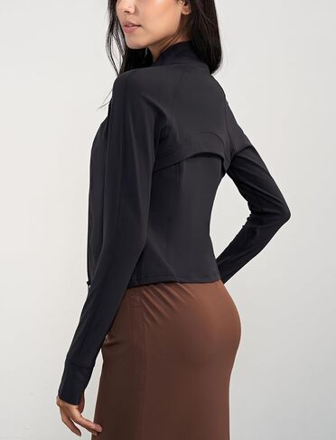 Yvette Women's Athletic Full Zip Lightweight Workout Jackets with Thumb Holes Gym Shirts Running Clothes with Pocket in Saudi Arabia