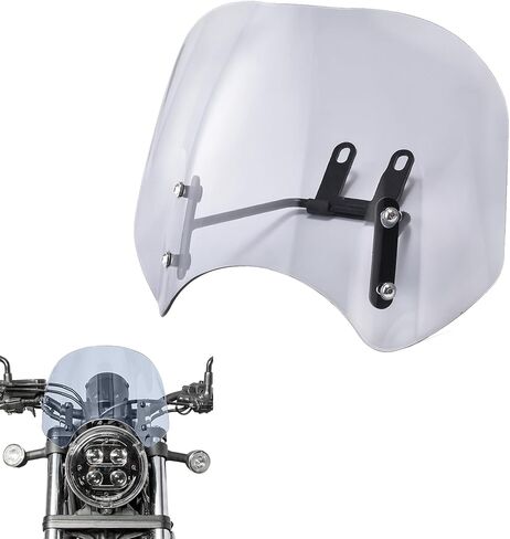 Motorcycle Windshield Deflector with Bracket Windscreen Fit for Rebel 500 CMX500 2018 2019 2020 2021 2022 2023 2024 Wind Shield Screen Visor Flyscreen, Black in Saudi Arabia