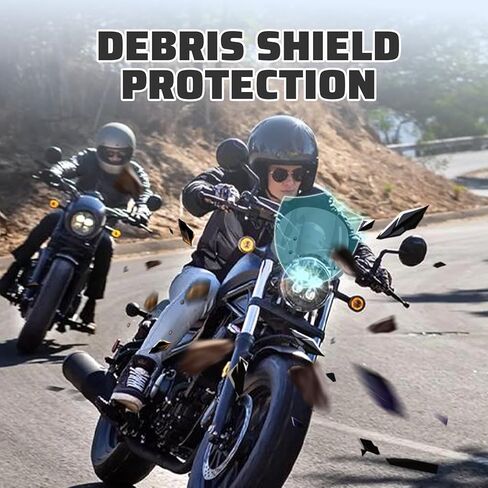 Motorcycle Windshield Deflector with Bracket Windscreen Fit for Rebel 500 CMX500 2018 2019 2020 2021 2022 2023 2024 Wind Shield Screen Visor Flyscreen, Black in Saudi Arabia