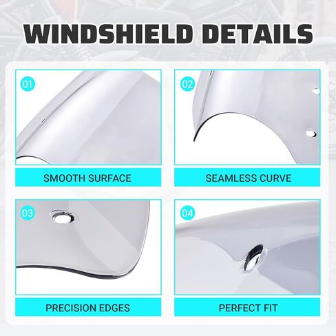 Motorcycle Windshield Deflector with Bracket Windscreen Fit for Rebel 500 CMX500 2018 2019 2020 2021 2022 2023 2024 Wind Shield Screen Visor Flyscreen, Black in Saudi Arabia