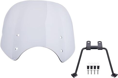 Motorcycle Windshield Deflector with Bracket Windscreen Fit for Rebel 500 CMX500 2018 2019 2020 2021 2022 2023 2024 Wind Shield Screen Visor Flyscreen, Black in Saudi Arabia