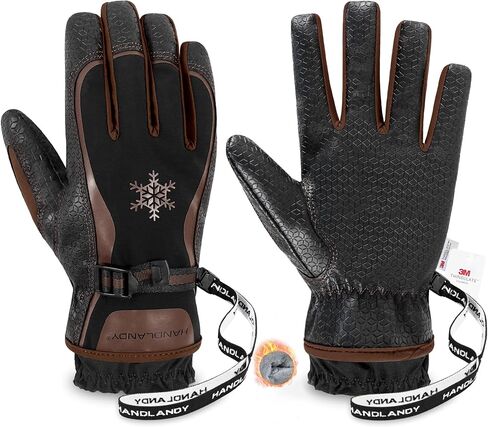 HANDLANDY Winter Work Gloves with Grip for Men & Women, Insulated Waterproof Skiing Hiking Cold Weather Gloves in Kuwait