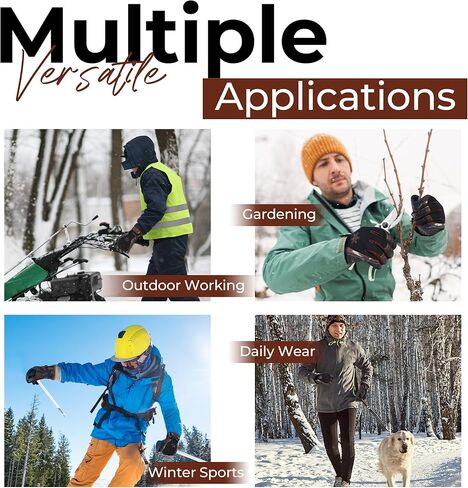 HANDLANDY Winter Work Gloves with Grip for Men & Women, Insulated Waterproof Skiing Hiking Cold Weather Gloves in Kuwait