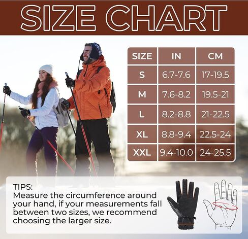 HANDLANDY Winter Work Gloves with Grip for Men & Women, Insulated Waterproof Skiing Hiking Cold Weather Gloves in Kuwait