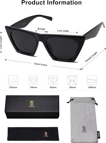 SOJOS Trendy Oversized Square Cateye Polarized Sunglasses Womens Big Frame Shades SJ2115 in Saudi Arabia