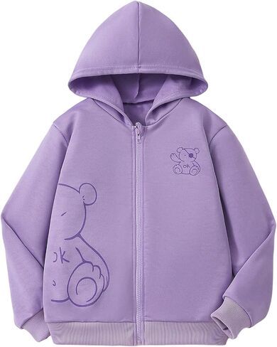 كرتون فيردوسا فتاة كاريكاتير دب zip up هوديي قميص من النوع الثقيل اللطيف سترة مقنعين طويلة الأكمام in Kuwait