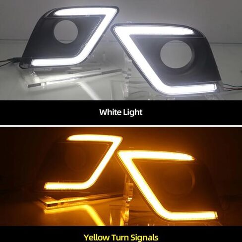 Bakugo 2PCS LED LED خلال النهار ضباب الضباب DRL إشارة الإشارة الإشارة لتويوتا Hilux Revo VIGO 2015-2017 - أبيض in Saudi Arabia