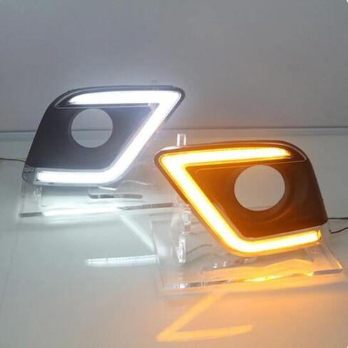 Bakugo 2PCS LED LED خلال النهار ضباب الضباب DRL إشارة الإشارة الإشارة لتويوتا Hilux Revo VIGO 2015-2017 - أبيض in Saudi Arabia