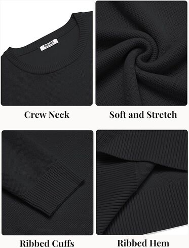 COOFANDY MENS CREWNECK SWEACE SLIM FIT خفيفة الوزن متماسكة لللباس غير الرسمي لفاتين السترات الصوفية in Saudi Arabia