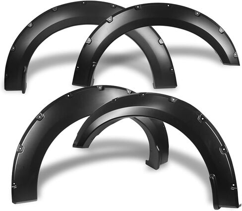 IKON MOTORSPORTS, Fender Flares Compatible With 2018-2019 Ford F150, Offroad Pocket Style Wheel Cover Fender Trim Mud Guards 4PC Set Smooth Black PP Polypropylene in Saudi Arabia