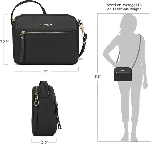 Travelon Anti-Theft Addison Small Crossbody, Evergreen in Kuwait
