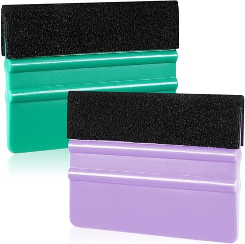 2 Pcs Squeegee Kit Purple & Teal Vinyl Wrap Tools Squeegee for Vinyl Wrap Felt Scraper Wraps for Crafts Car Wraps Window Tint Wallpaper Glass Film Application 4x3 Inch in Saudi Arabia