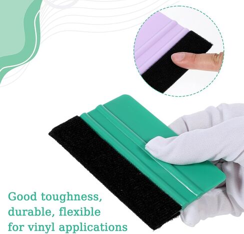 2 Pcs Squeegee Kit Purple & Teal Vinyl Wrap Tools Squeegee for Vinyl Wrap Felt Scraper Wraps for Crafts Car Wraps Window Tint Wallpaper Glass Film Application 4x3 Inch in Saudi Arabia