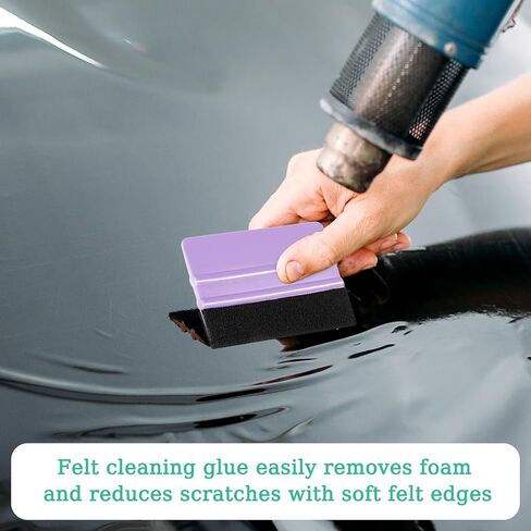 2 Pcs Squeegee Kit Purple & Teal Vinyl Wrap Tools Squeegee for Vinyl Wrap Felt Scraper Wraps for Crafts Car Wraps Window Tint Wallpaper Glass Film Application 4x3 Inch in Saudi Arabia