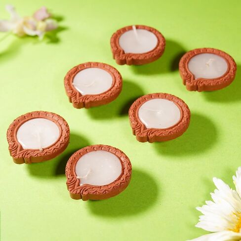 Avador® Clay Clay Diya لـ Diwali و Dussehra Pooja (Plain Diya D27 Pack of 12 ، 12) in Kuwait