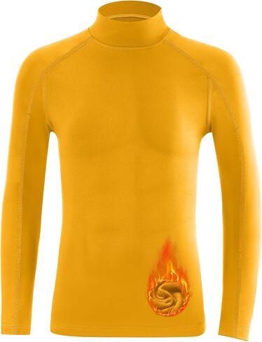 Blueleaf Youth Boys' Thermal Compression Shirt Mock Neck Long Sleeve Fleece Lined Base Layer Football Baseball Undershirt in Kuwait