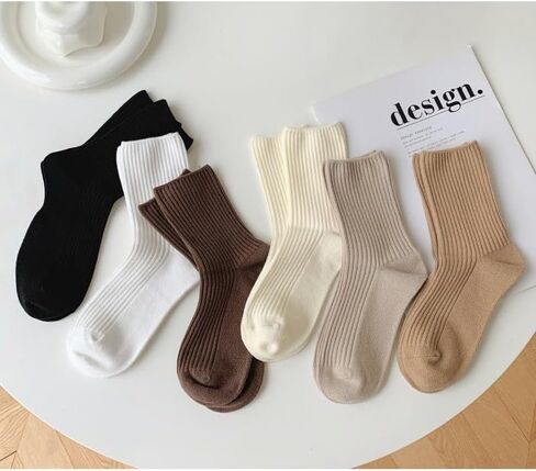 Women's Premier Cotton Socks Daily Soft Girl School Cute Crew Knit Sock Casual Everyday Style for Girls and Woman in Saudi Arabia