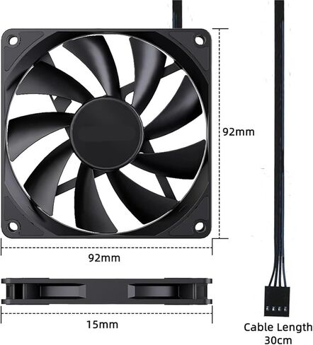 1PC UT-9015 92MM 12V 4PIN PWM 1000-2700RPM FAN (1PCS_NO RGB) in Saudi Arabia