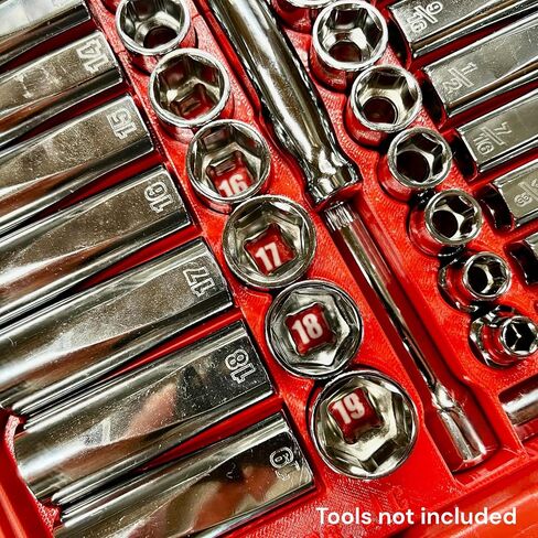 إدراج عبوة متوافق مع Milwaukee 3/8 "Drive SAE/Metric Ratchet و Socket Mechanics 56 قطعة (48-22-9008) in Saudi Arabia