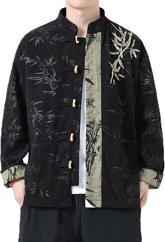Traditional Long Sleeve Tang Kung Fu Uniform Men Shirt And Pants,Tang Suit Men Jacket Long Sleeve Chinese Casual Top Button in Saudi Arabia