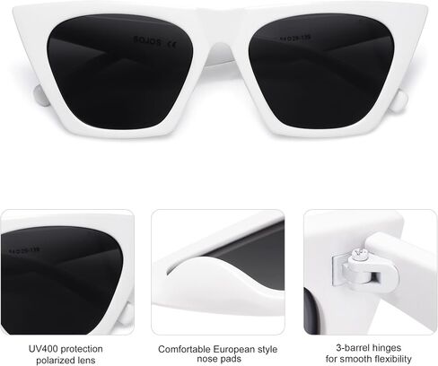 SOJOS Trendy Oversized Square Cateye Polarized Sunglasses Womens Big Frame Shades SJ2115 in Saudi Arabia