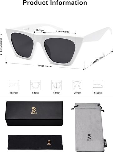 SOJOS Trendy Oversized Square Cateye Polarized Sunglasses Womens Big Frame Shades SJ2115 in Saudi Arabia