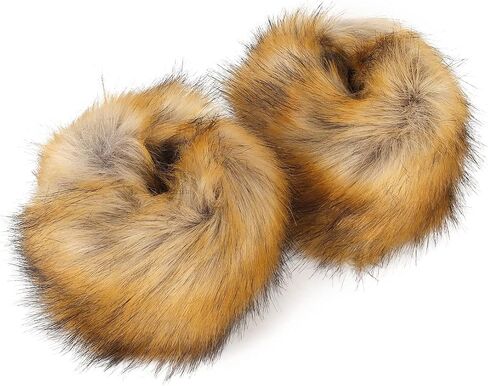 Deago Women’s Faux Fur Wrist Cuff Warmers Winter Furry Bands Wrist Warmers Arm Leg Warmers for Women Girls Party Costumes in Saudi Arabia