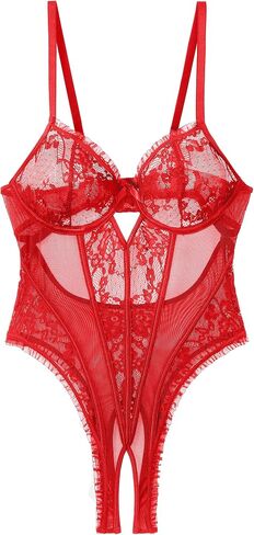 Avidlove Sexy Lingerie for Women V Neck Lace Teddy Lingerie Push Up One Piece Lingerie Bodysuit in Saudi Arabia